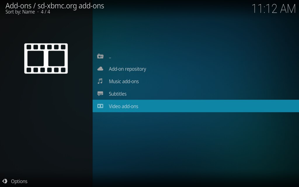 Kodi dodajemy dodatek, wyb&oacute;r typu dodatk&oacute;w