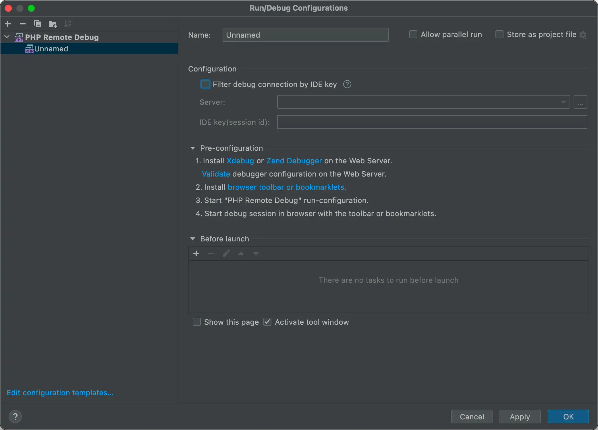 IntelliJ Idea konfiguracja debugera PHP, krok 1 