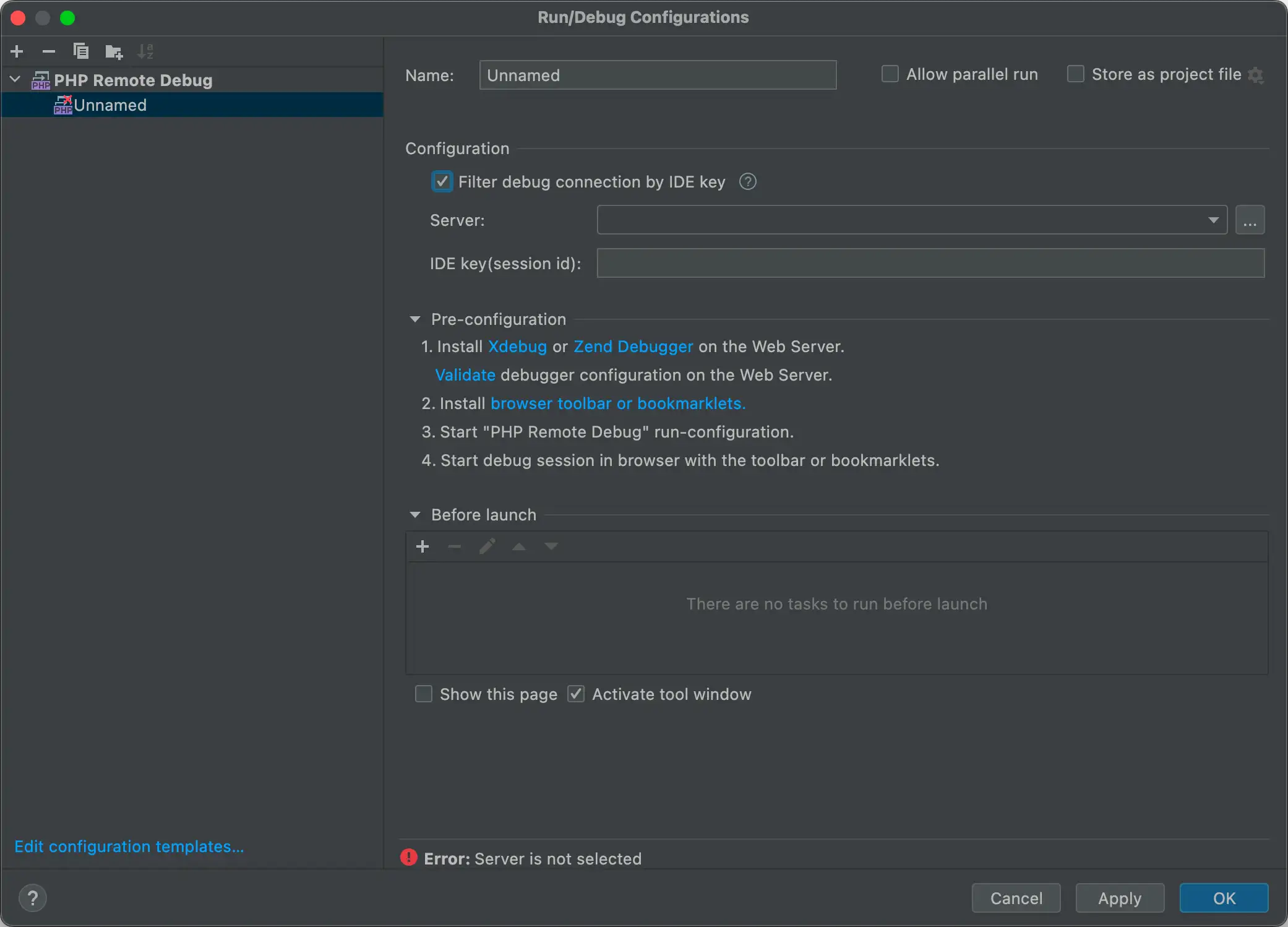 IntelliJ Idea konfiguracja debugera PHP, krok 2