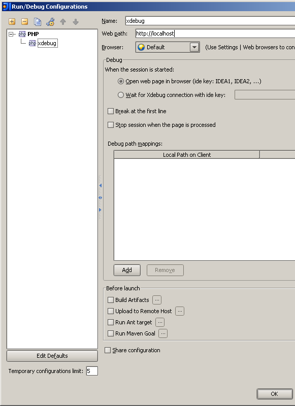 IntelliJ IDEA - Debug configuration